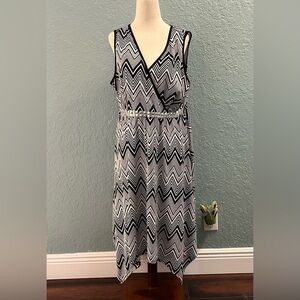 ny collection Black and White Sleeveless Dress Plus Size 1X